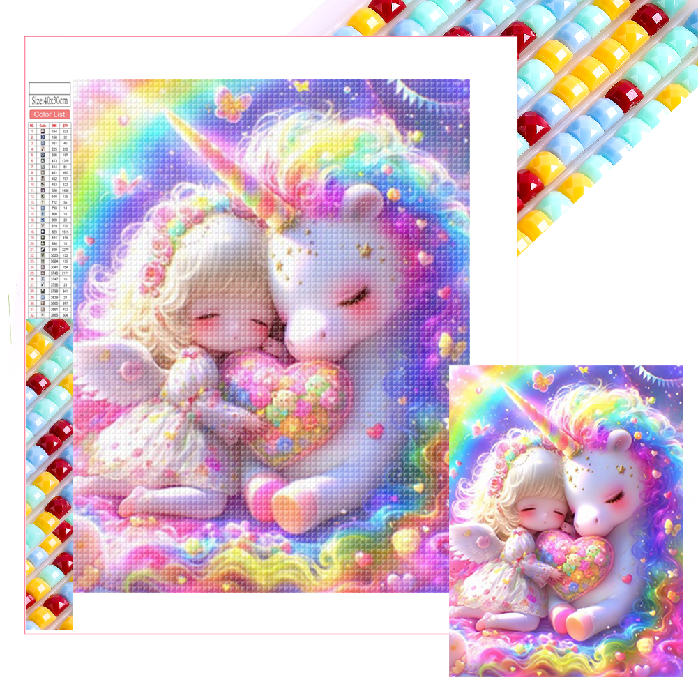 Rainbow Pony 30*40cm(picture) full square drill diamond painting