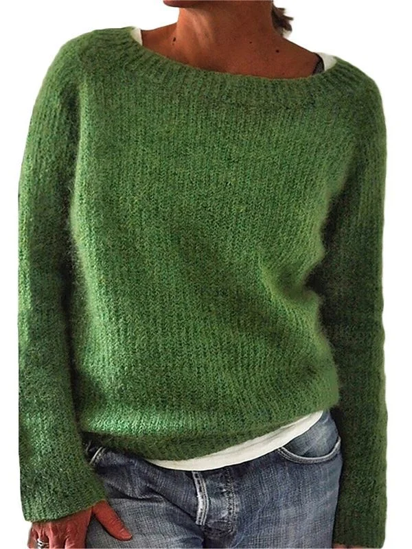 Uveng Solid Color Static Version Basic Style Sweaters