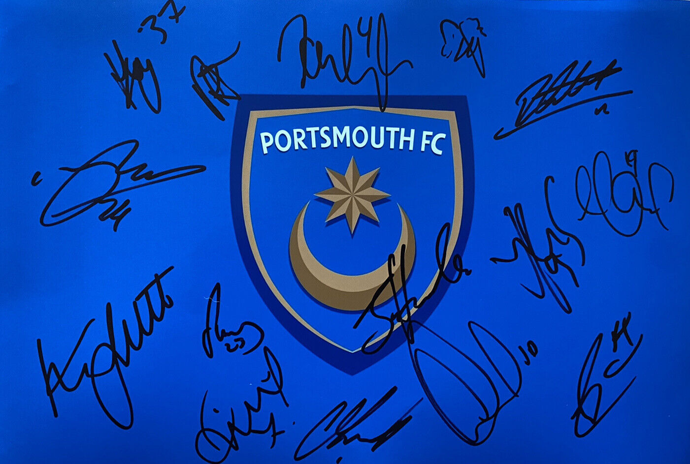 Portsmouth 12x8 Photo Poster painting Signed By 20/21 Squad Inc Naylor, Marquis, Pring, Proof