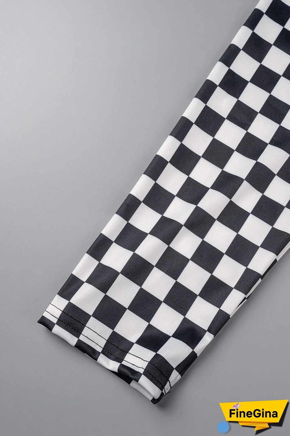 Black Casual Plaid Print Patchwork Regular High Waist Pencil Patchwork Trousers