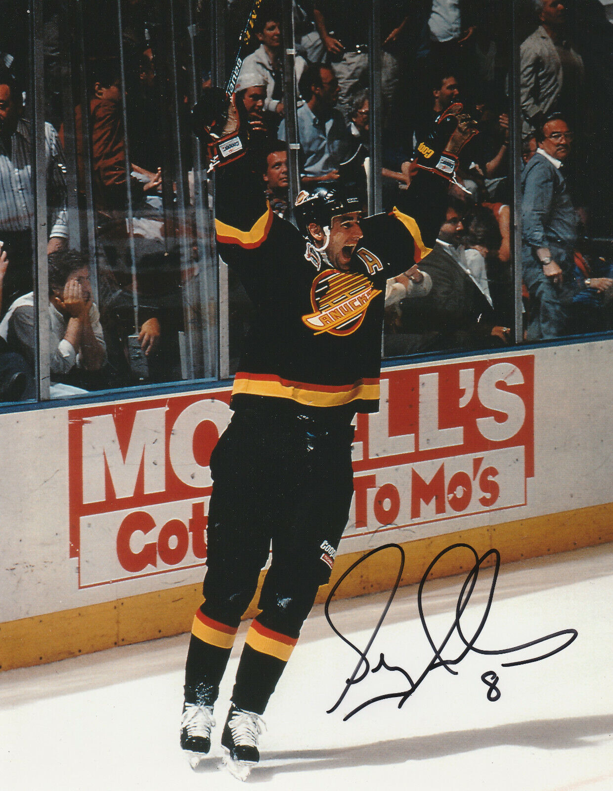 VINTAGE GREG ADAMS SIGNED VANCOUVER CANUCKS 8x10 Photo Poster painting #2 Autograph