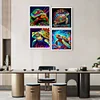 Mid-year Promotion 4Pcs/set Diamond Painting-DIY Full Round Drill Turtles(30*30cm)