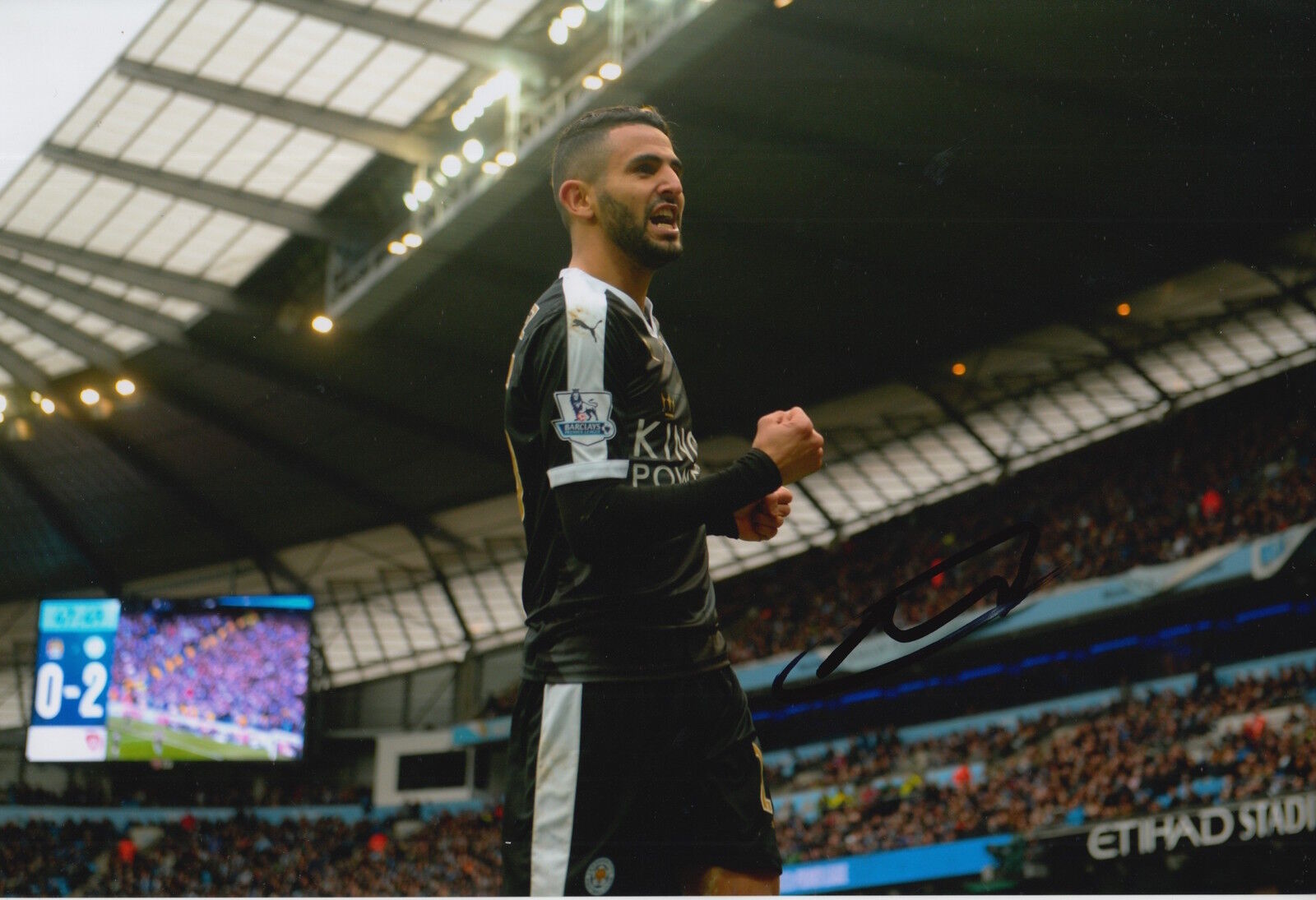 LEICESTER CITY HAND SIGNED RIYAD MAHREZ 12X8 Photo Poster painting 42.