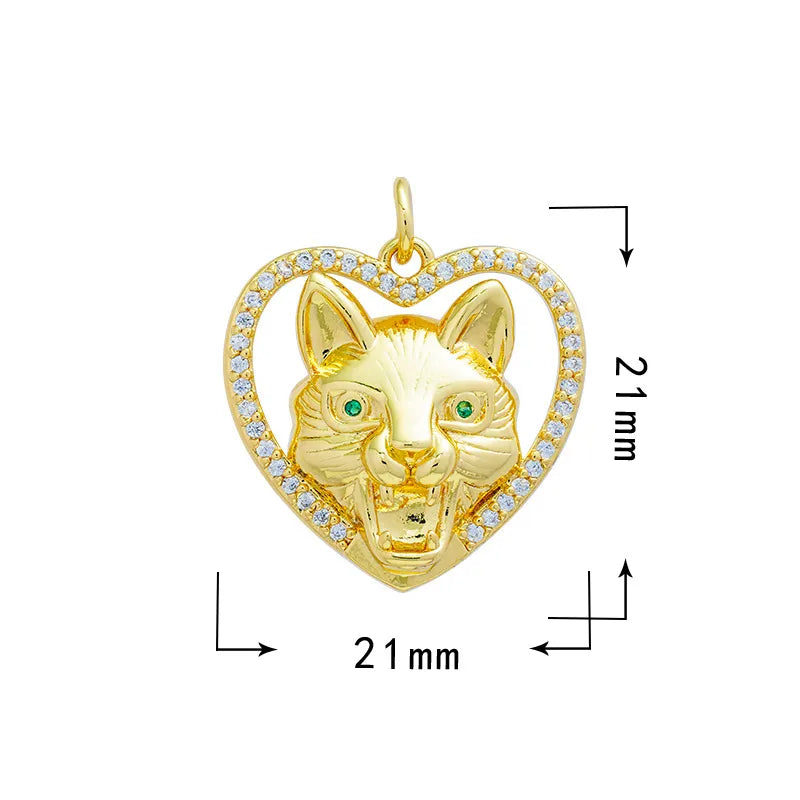 1 Piece 18*20.5mm 19*33mm Copper Zircon Star Moon Heart Shape Pendant