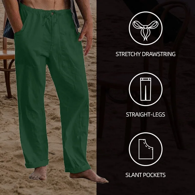 🔥Hot Sale🔥Men's linen beach casual loose-fitting pants