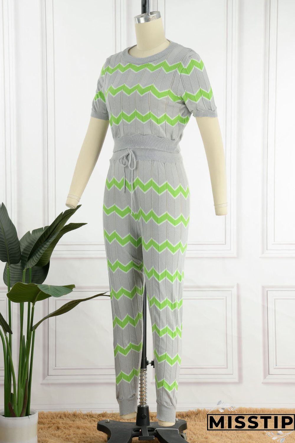 Pink Casual Patchwork O Neck Short Sleeve Two Pieces