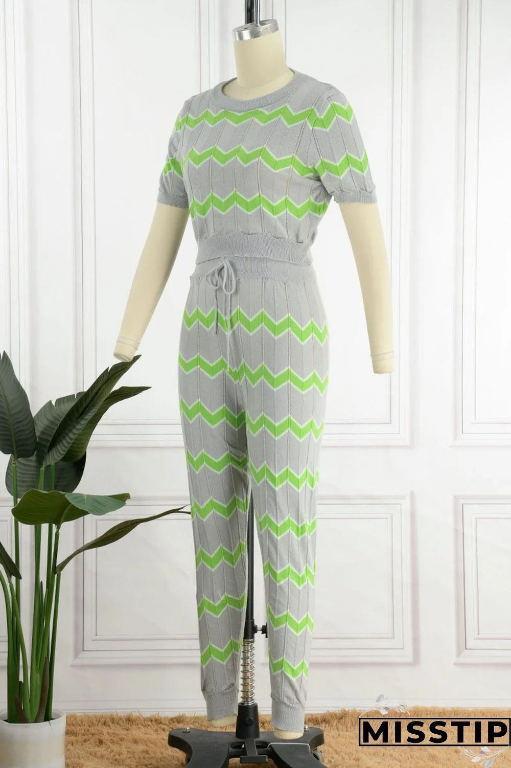 Pink Casual Patchwork O Neck Short Sleeve Two Pieces