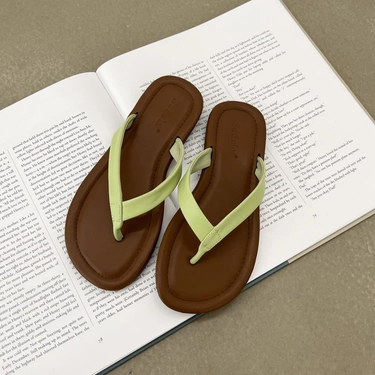 Wongn Wongn 2023 New Korean Version Of Flip-Flops Web Celebrity Ins Niche Fashion Flat Sandals Women's Shoes
