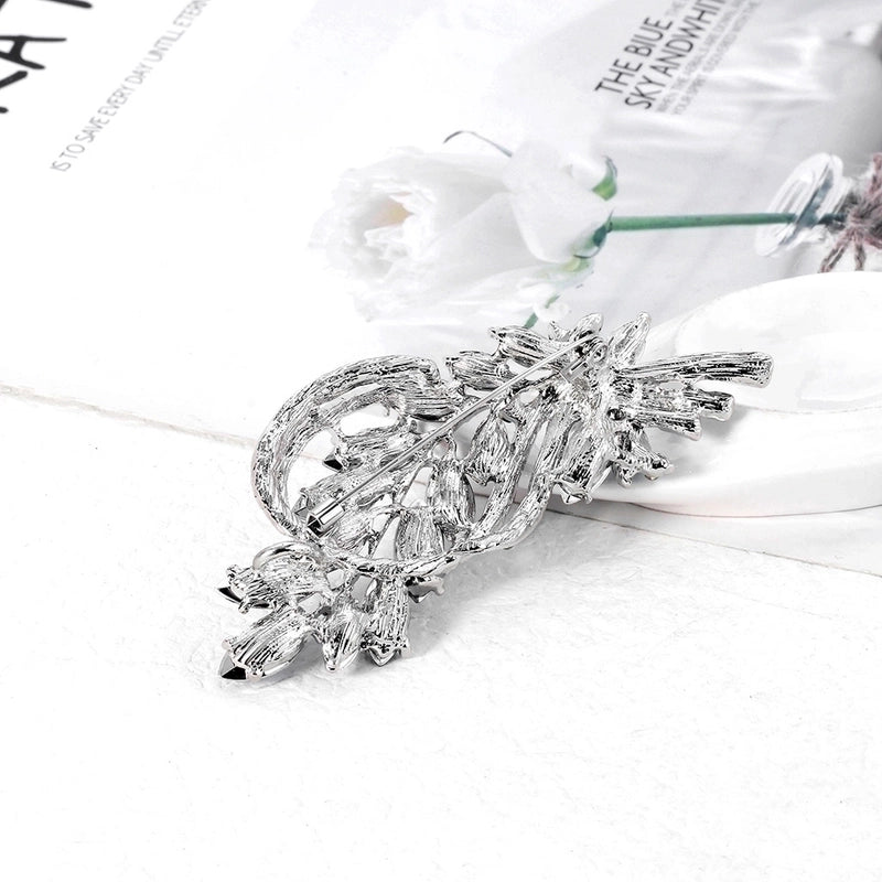 Retro Pin Flower Alloy Inlay Rhinestones Unisex Brooches