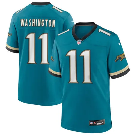 Men's Jacksonville Jaguars #11 Parker Washington Teal Game Jersey