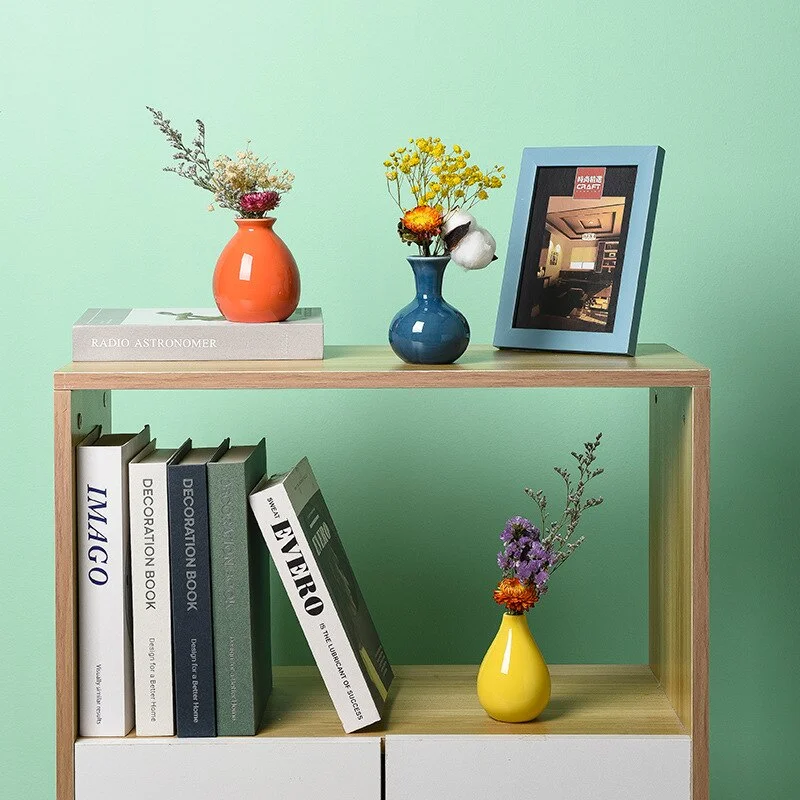 Ceramic Vase Mini Ornaments Simple Nordic Style Living Room Flower Arrangement Floral Bedroom Dried Flower Decorations