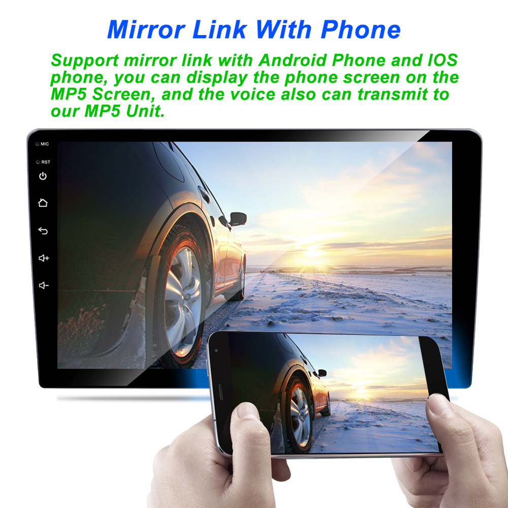 

10.1 inch Android 9.1 Car Stereo with GPS WiFi Bluetooth Mirror Link 1G+16G, No cam, 501 Original