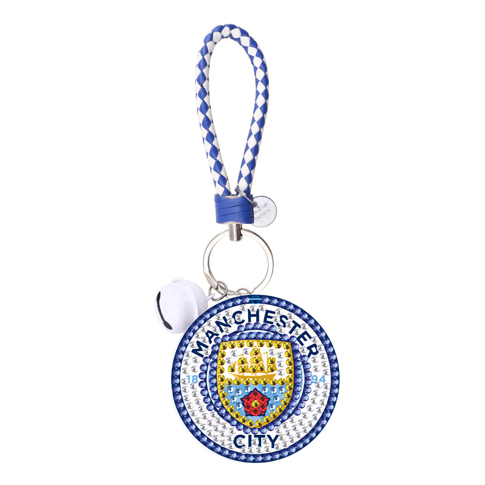 DIY Diamonds Painting Double-side Keychain Football Club Badge Handmade Art Gift (YS0108)