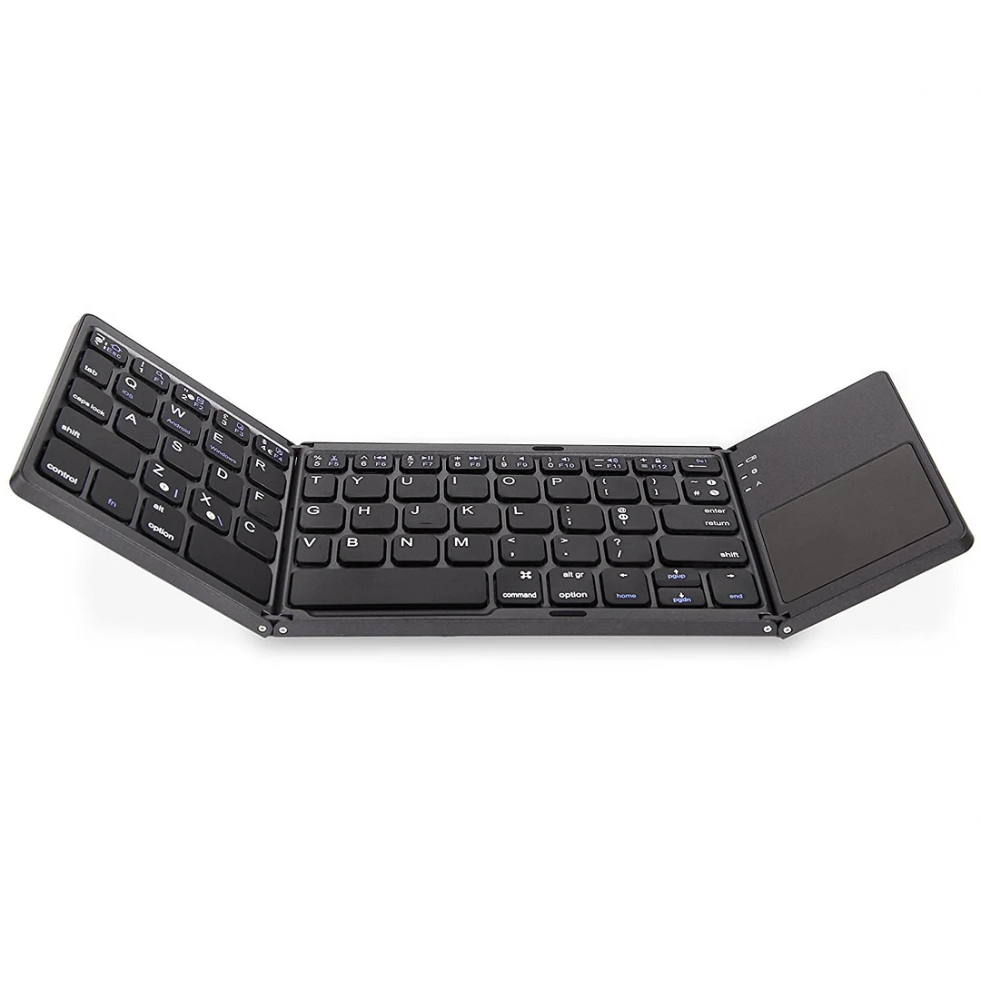 Three folding keyboard Bluetooth wireless keyboard with touchpad support tablet PC external Universal Keyboard