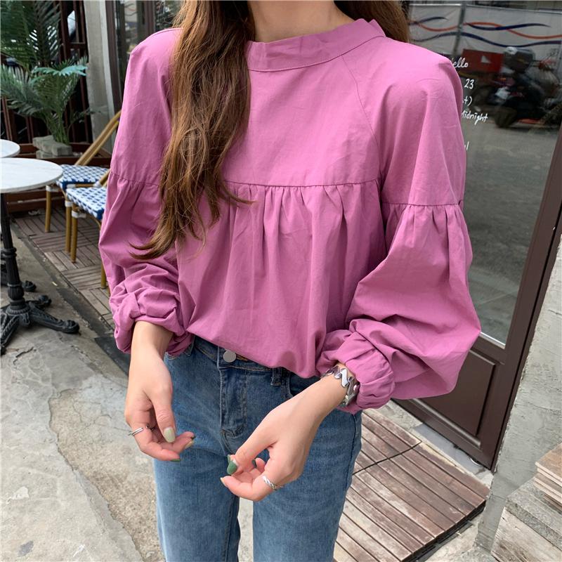 Long Sleeve O-neck Loose Casual Shirts