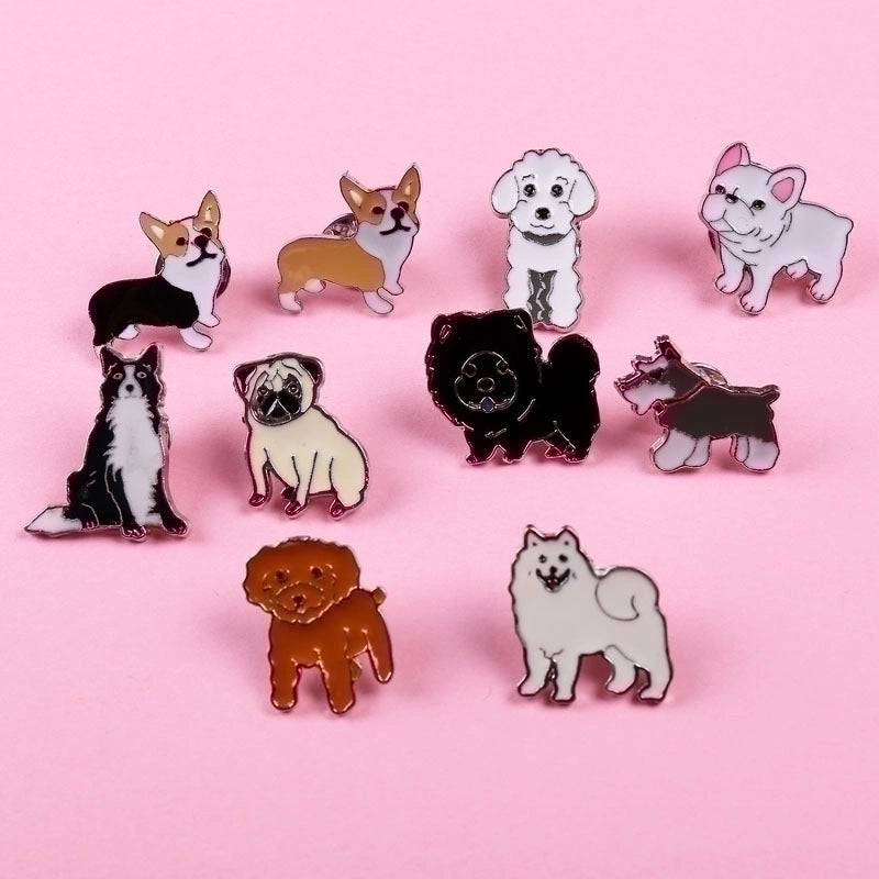 Cute Minimalist Pin Animal Dog Alloy Enamel Unisex Brooches