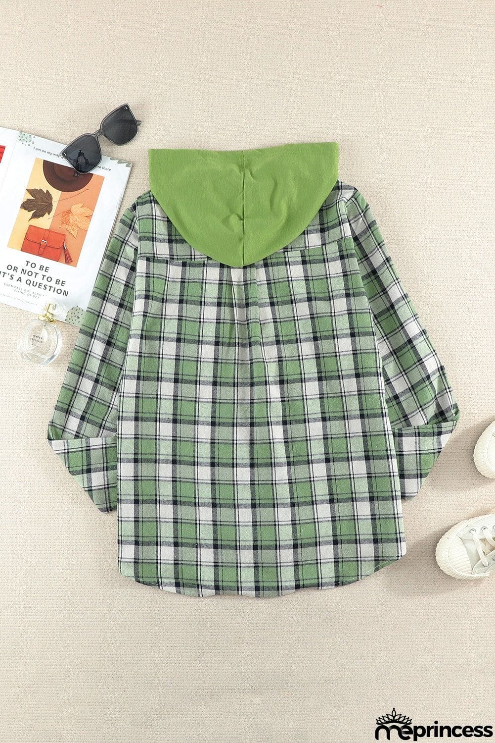 Plaid Hooded Shirt Coat