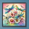 Diamond Painting-DIY Full Round Drill Flowers Dragonfly