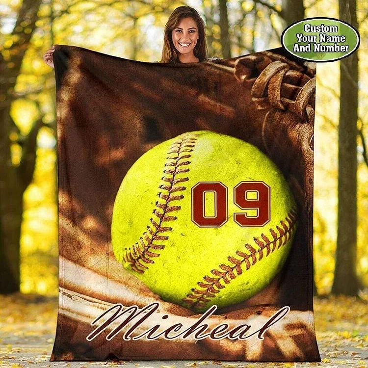 Personalized Softball Blanket for Comfort & Unique BKKid131