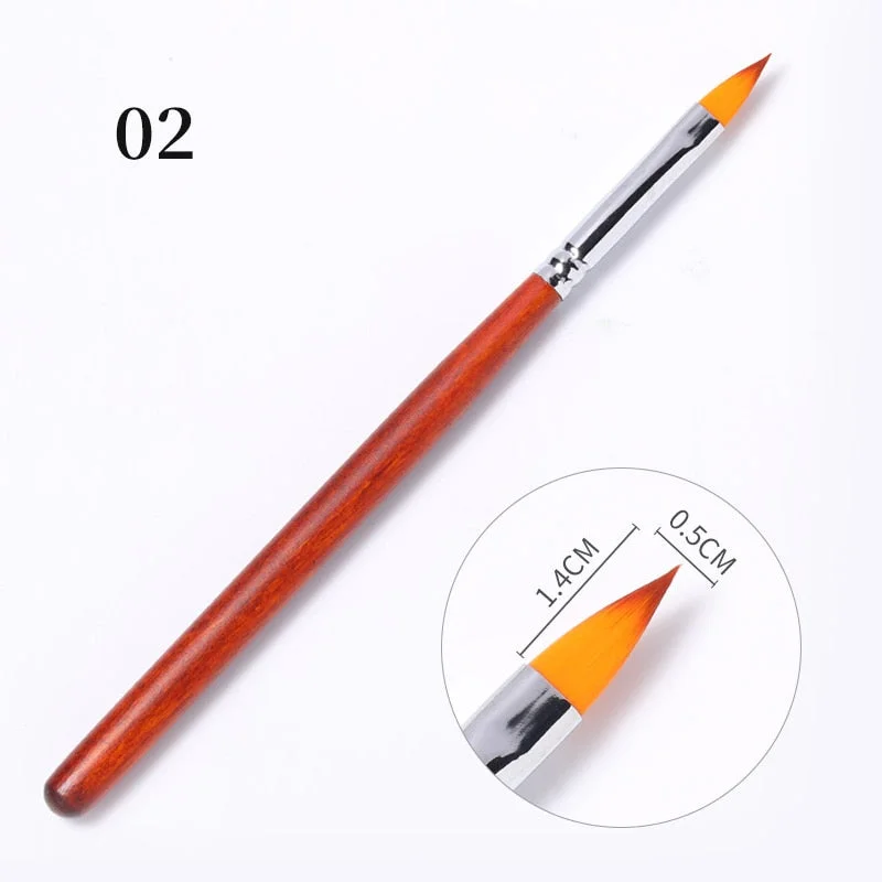 1 Pc Gradient Bloom Nail Painting Brush Pen UV Gel Nail Art Brush With Wood Handle Nylon Hair Draw Manicure Nail Art Tool-Nail Inspo