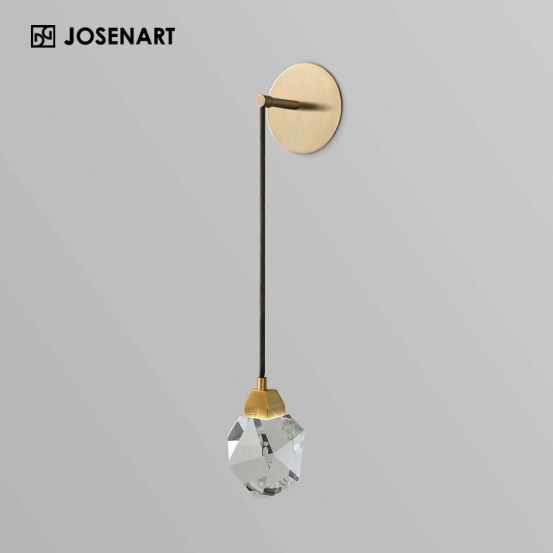 Modern Irregular Crystal Hanging Shade Sconce