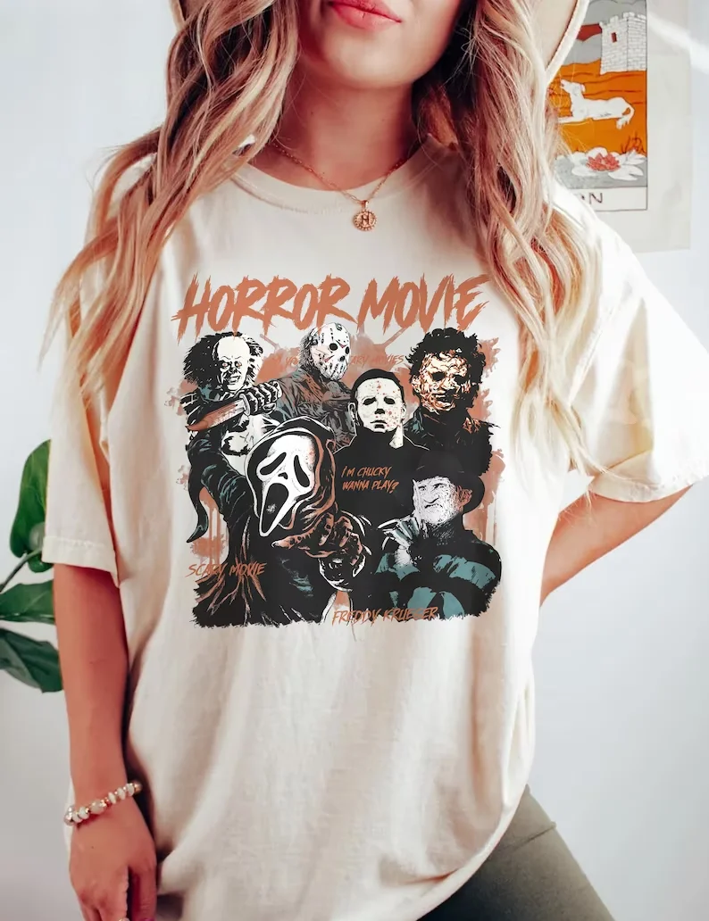 Comfort Colors&reg; Retro 90s Horror Movies Shirt