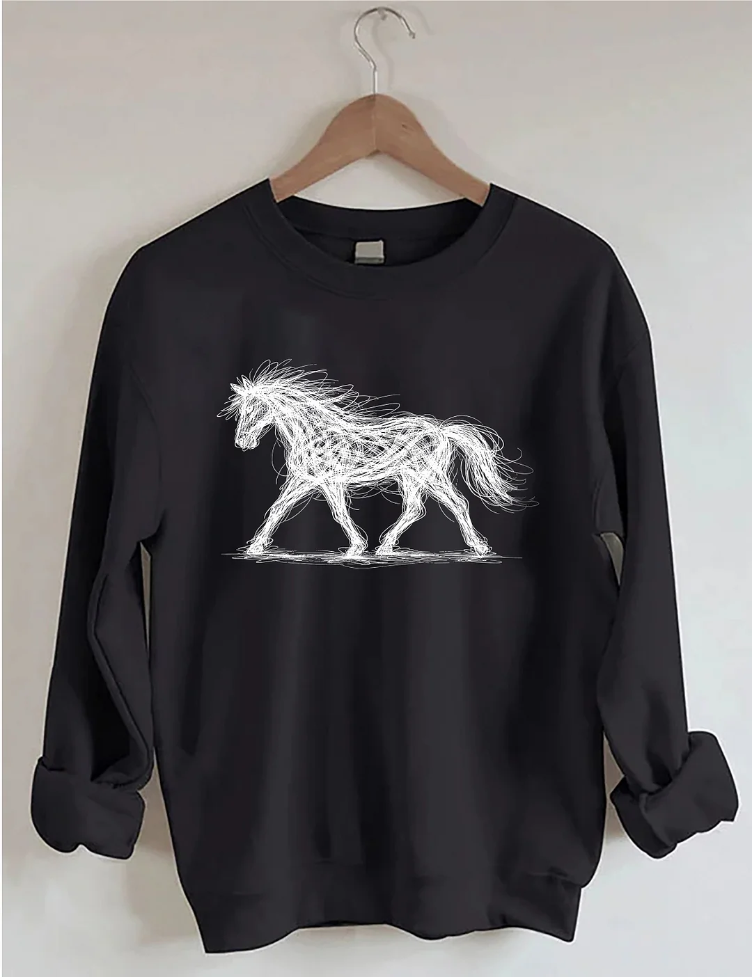 Abstract Art Line Horse Sweatshirt