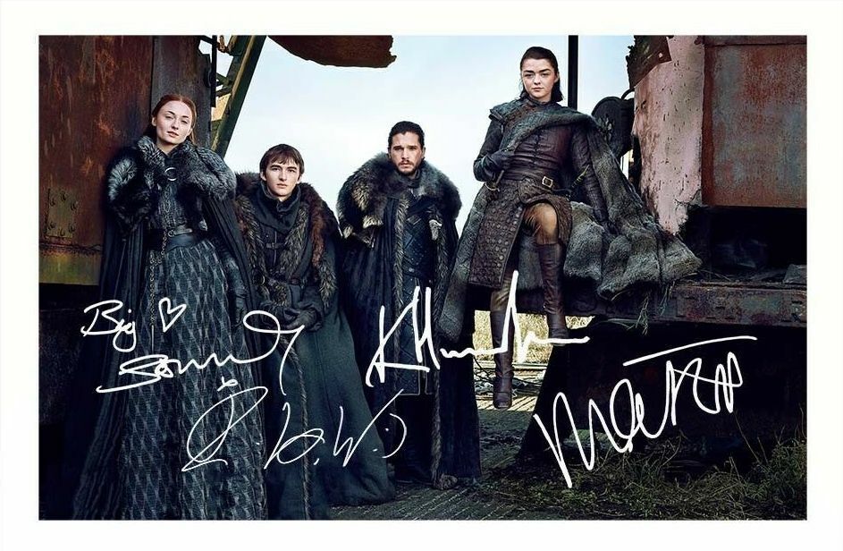 GAME OF THRONES CAST OF 4 AUTOGRAPH SIGNED Photo Poster painting POSTER
