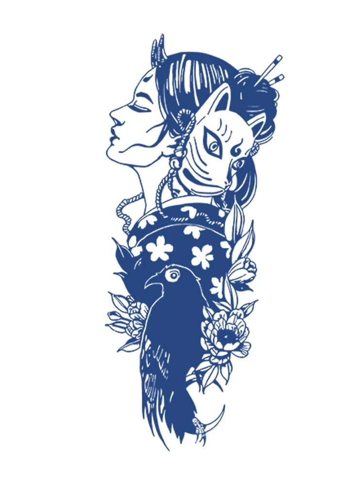 KT101-150 Semi-permanent herbal juice tattoo sticker flower arm clavicle non-reflective simulation tattoo large picture flower