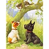 Promotion 2Pcs/set Diamond Painting-DIY Full Round Drill Dog Cats(30*40CM)
