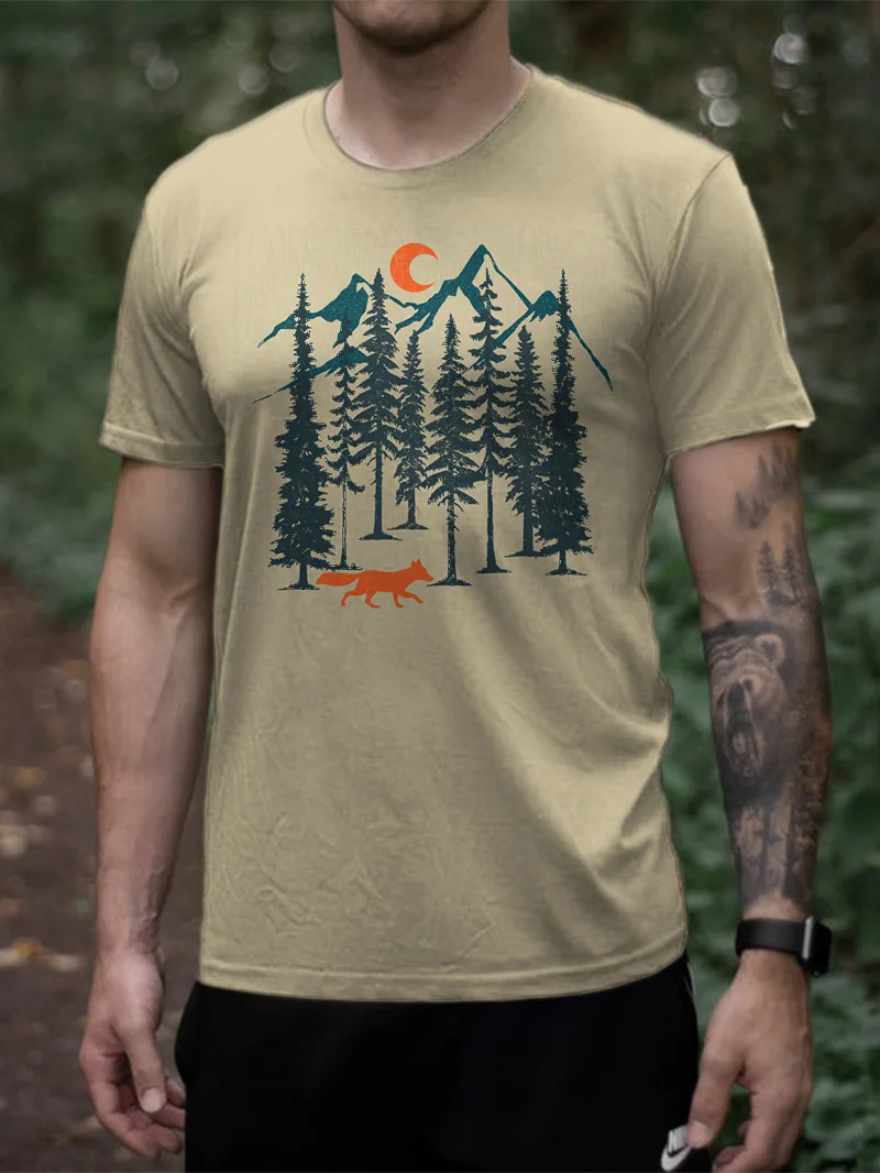 Fox Forest Printed Outdoor Style T-Shirt in  mildstyles
