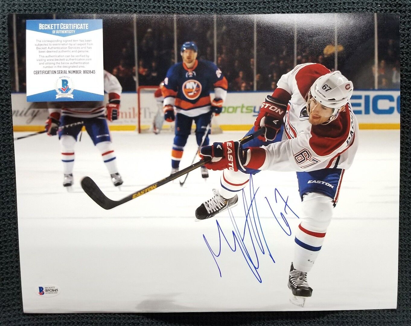 MAX PACIORETTY Signed Autographed Montreal Canadiens 11x14 Photo Poster painting.BAS BECKETT