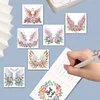 6PCS DIY Diamond Art Greeting Cards Flower Wings Congratulations Cards & Gifts