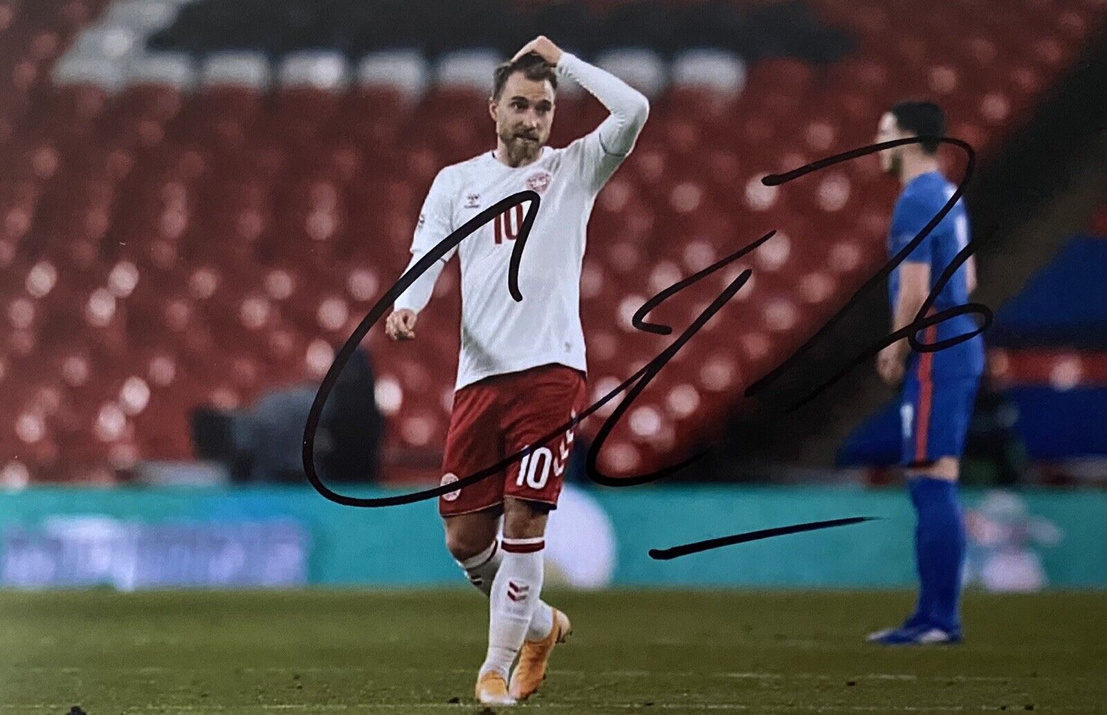 Christian Eriksen Genuine Hand Signed Denmark 6X4 Photo Poster painting