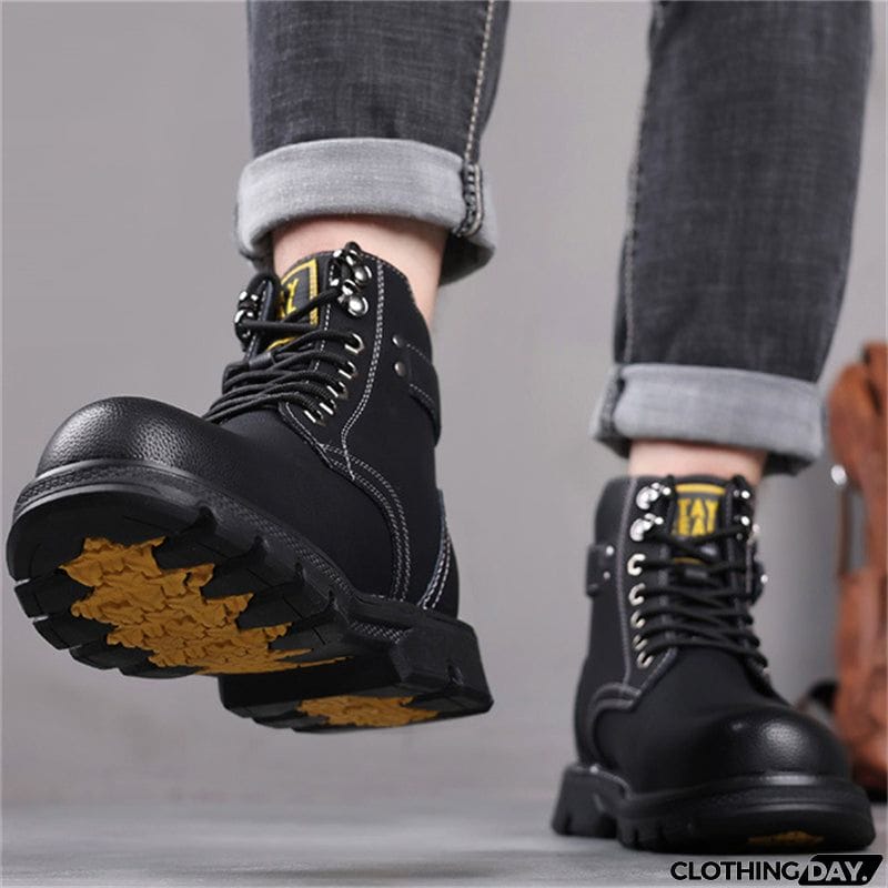 Men's Cotton High Top Cashmere Fleece Martin Boots