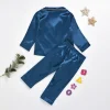Kid Baby Girl Boy Silk Satin Tops Pant Long Sleeve  Pajamas