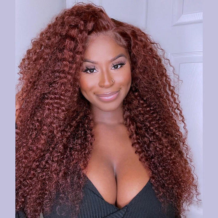Ombre Brazilian 13*4 HD Lace Front Jerry Curly Wigs 