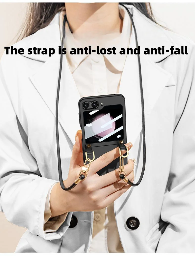 Suitable for Samsung Galaxy Z Flip5\6 Fashion Girls Ultra-thin Strap New Personality Crossbody Strap Mobile Phone Case