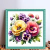 Pansy-Partial 11CT Stamped Cross Stitch Bead Embroidery 36*36cm/14.17*14.17in tapestrymarket