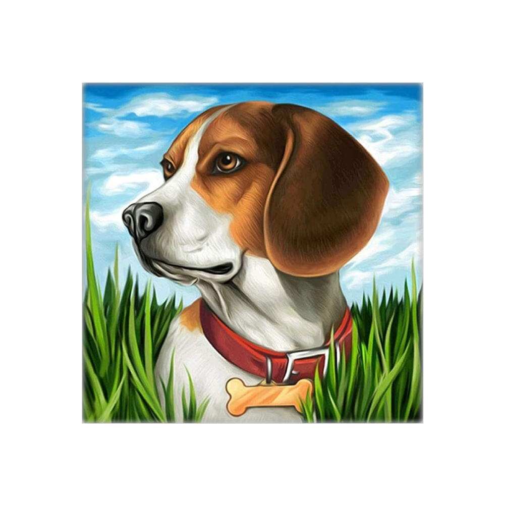 

30*30CM - Round Drill Diamond Painting - Dog, 501 Original