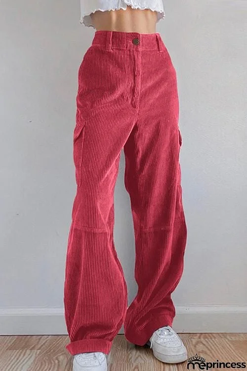 Pockets Corduroy Bell Pants