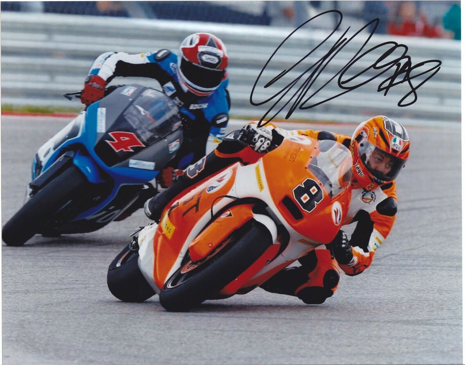 GINO REA Signed Moto2 AGT REA RACING SUTER 10x8 Colour Photo Poster painting