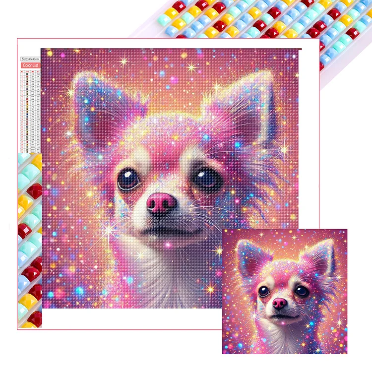 Sparkling Diamond Chihuahua - Full Square Drill Diamond Painting - 40*40CM(Picture)