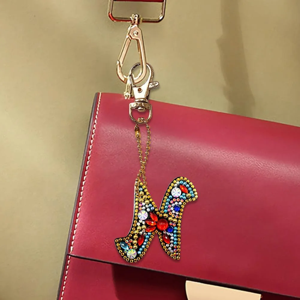 DIY Key Chain Diamond Painting Letters Women Girl Bag Keyring Pendant Gift