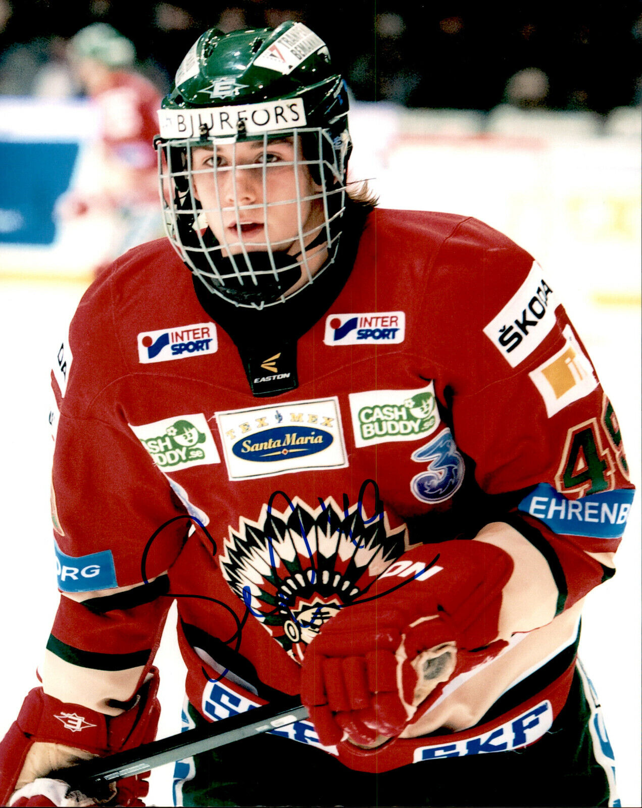 Sebastian Collberg SIGNED 8x10 Photo Poster painting FROLUNDA INDIANS / NEW YORK ISLANDERS #2