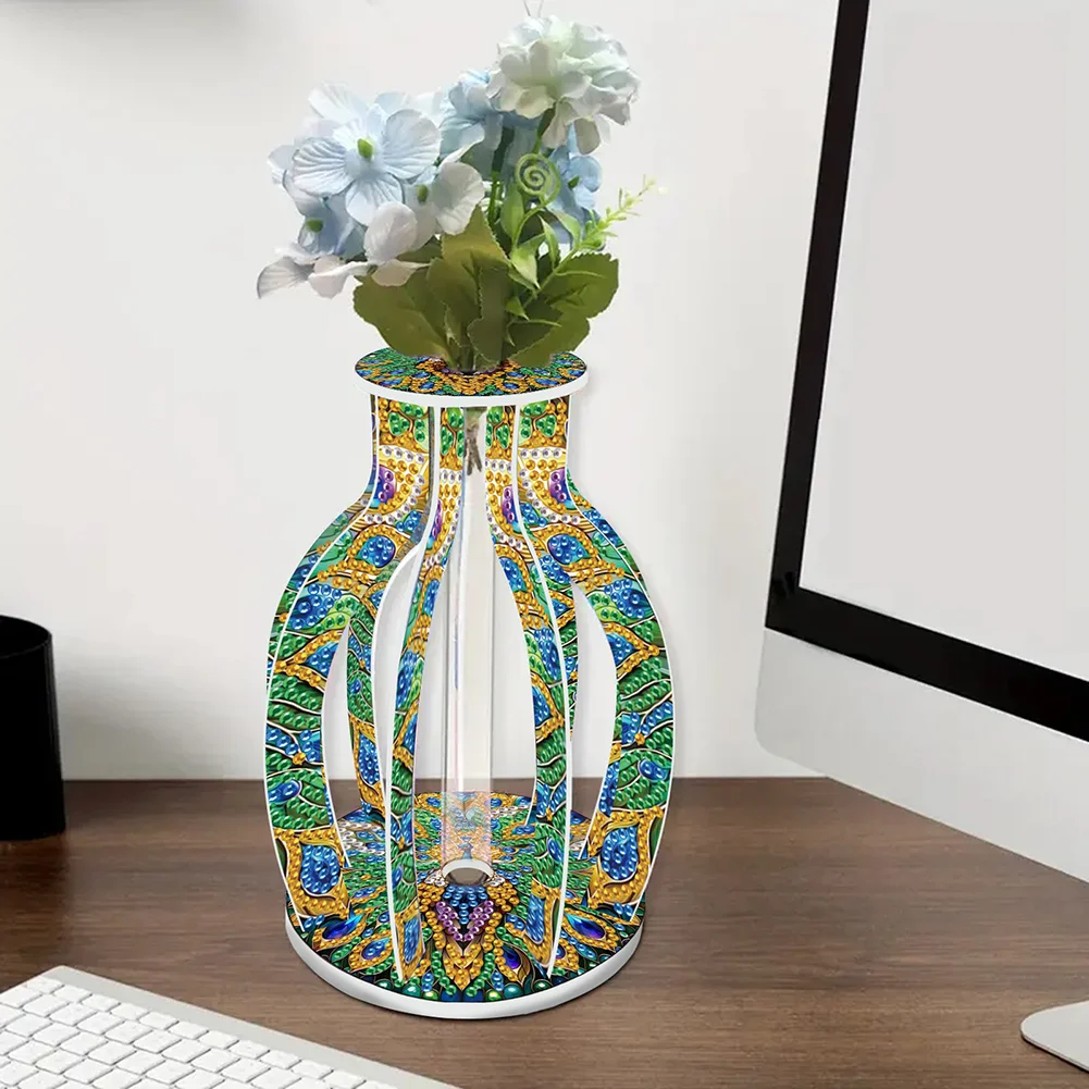 Flower Diamond Painting Flower Vase Rhinestones Desktop Ornaments for Home Decor