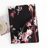Black Floral Autumn Winter Shawl Scarf