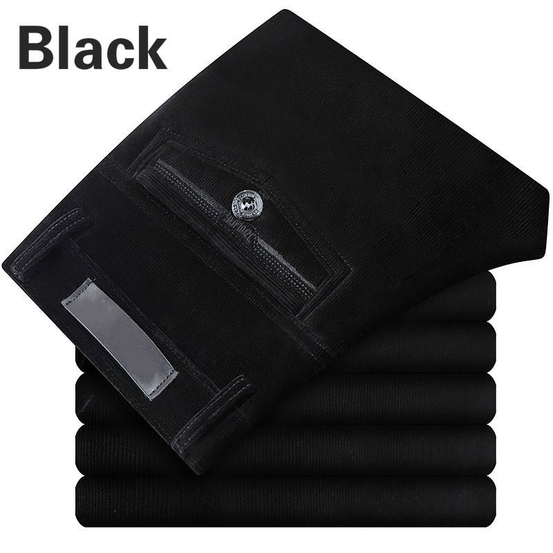 Pants Men Corduroy Cord Trousers Stretch Straight Pants Casual Loose High Waist Vintage Retro
