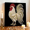 DIY Pearl Painting Rooster for Home Wall Decor with Frame(30x30cm)