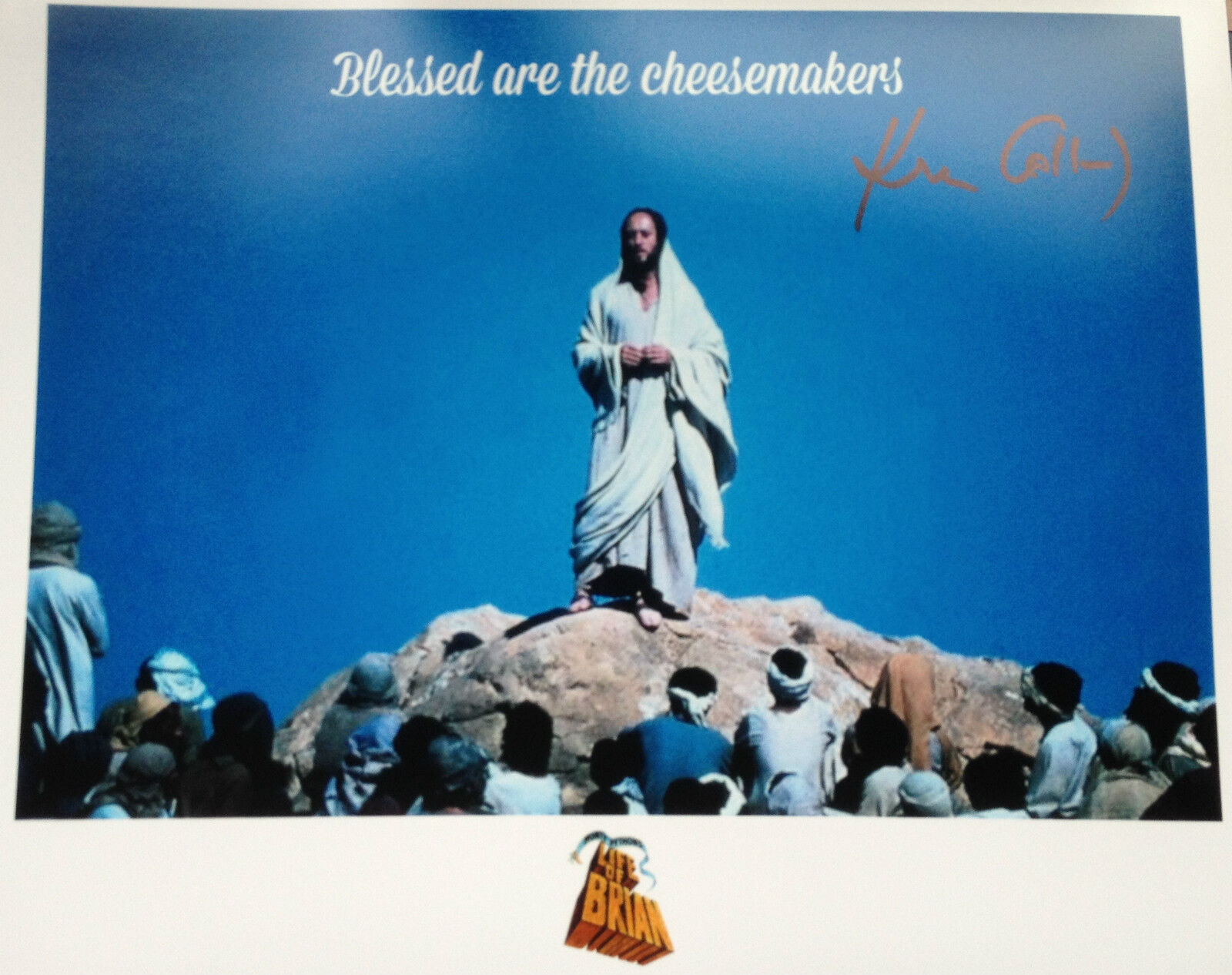 KEN COLLEY - LIFE OF BRIAN FILM ACTOR - EXCELLENT SIGNED Photo Poster paintingGRAPH